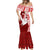 Personalized Tonga Niuas Mermaid Dress White Tailed Tropicbird With Ngatu Pattern LT05 - Polynesian Pride