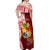 Personalized Tonga Niuas Off Shoulder Maxi Dress White Tailed Tropicbird With Ngatu Pattern LT05 - Polynesian Pride