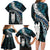 New Zealand Aotearoa Family Matching Long Sleeve Bodycon Dress and Hawaiian Shirt Maori Hei Rehua Paua Shell Glitter Green