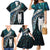 New Zealand Aotearoa Family Matching Mermaid Dress and Hawaiian Shirt Maori Hei Rehua Paua Shell Glitter Green