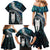 New Zealand Aotearoa Family Matching Mermaid Dress and Hawaiian Shirt Maori Hei Rehua Paua Shell Glitter Green