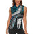 New Zealand Aotearoa Women Sleeveless Polo Shirt Maori Hei Rehua Paua Shell Glitter Green