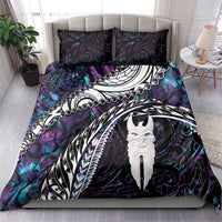 New Zealand Aotearoa Bedding Set Maori Hei Rehua Paua Shell Glitter Purple LT05 - Polynesian Pride