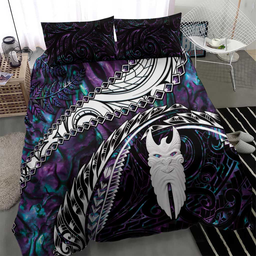 New Zealand Aotearoa Bedding Set Maori Hei Rehua Paua Shell Glitter Purple LT05 - Polynesian Pride