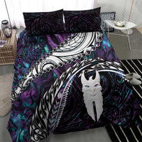 New Zealand Aotearoa Bedding Set Maori Hei Rehua Paua Shell Glitter Purple LT05 - Polynesian Pride