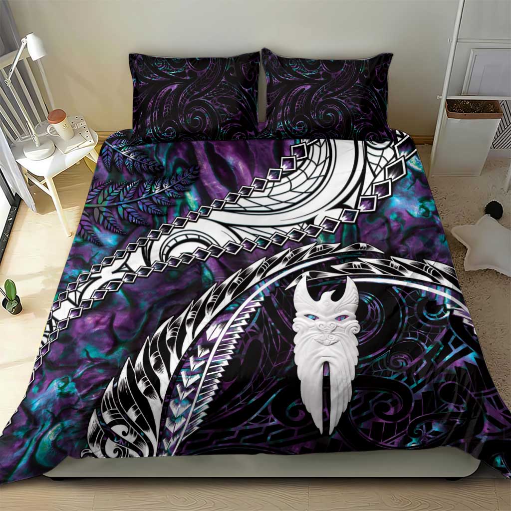 New Zealand Aotearoa Bedding Set Maori Hei Rehua Paua Shell Glitter Purple LT05 - Polynesian Pride