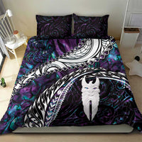 New Zealand Aotearoa Bedding Set Maori Hei Rehua Paua Shell Glitter Purple LT05 - Polynesian Pride