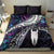 New Zealand Aotearoa Bedding Set Maori Hei Rehua Paua Shell Glitter Purple