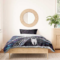 New Zealand Aotearoa Bedding Set Maori Hei Rehua Paua Shell Glitter Purple LT05 - Polynesian Pride