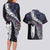 New Zealand Aotearoa Couples Matching Long Sleeve Bodycon Dress and Hawaiian Shirt Maori Hei Rehua Paua Shell Glitter Purple