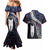 New Zealand Aotearoa Couples Matching Mermaid Dress and Hawaiian Shirt Maori Hei Rehua Paua Shell Glitter Purple