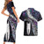 New Zealand Aotearoa Couples Matching Short Sleeve Bodycon Dress and Hawaiian Shirt Maori Hei Rehua Paua Shell Glitter Purple