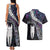 New Zealand Aotearoa Couples Matching Tank Maxi Dress and Hawaiian Shirt Maori Hei Rehua Paua Shell Glitter Purple