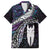 New Zealand Aotearoa Family Matching Off Shoulder Maxi Dress and Hawaiian Shirt Maori Hei Rehua Paua Shell Glitter Purple