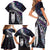 New Zealand Aotearoa Family Matching Short Sleeve Bodycon Dress and Hawaiian Shirt Maori Hei Rehua Paua Shell Glitter Purple