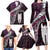 New Zealand Aotearoa Family Matching Long Sleeve Bodycon Dress and Hawaiian Shirt Maori Hei Rehua Paua Shell Glitter Pink