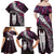 New Zealand Aotearoa Family Matching Off Shoulder Maxi Dress and Hawaiian Shirt Maori Hei Rehua Paua Shell Glitter Pink