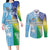 Personalised Happy Malampa Fiji Day Couples Matching Long Sleeve Bodycon Dress and Long Sleeve Button Shirt Half Mix Style