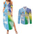 Personalised Happy Malampa Fiji Day Couples Matching Summer Maxi Dress and Long Sleeve Button Shirt Half Mix Style