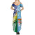 Personalised Happy Malampa Fiji Day Family Matching Summer Maxi Dress and Hawaiian Shirt Half Mix Style