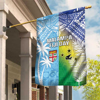 Happy Malampa Fiji Day Garden Flag Half Mix Style LT05 House Flag Blue - Polynesian Pride