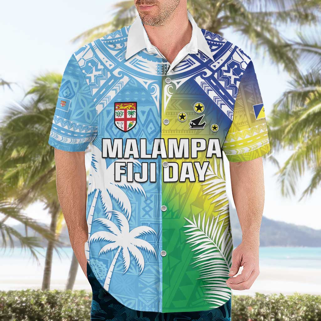 Personalised Happy Malampa Fiji Day Hawaiian Shirt Half Mix Style LT05 - Polynesian Pride