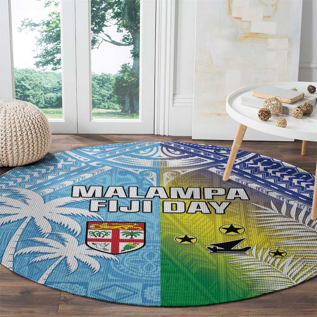 Happy Malampa Fiji Day Round Carpet Half Mix Style LT05 - Polynesian Pride