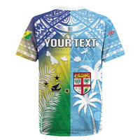 Personalised Happy Malampa Fiji Day Rugby Jersey Half Mix Style LT05 - Polynesian Pride