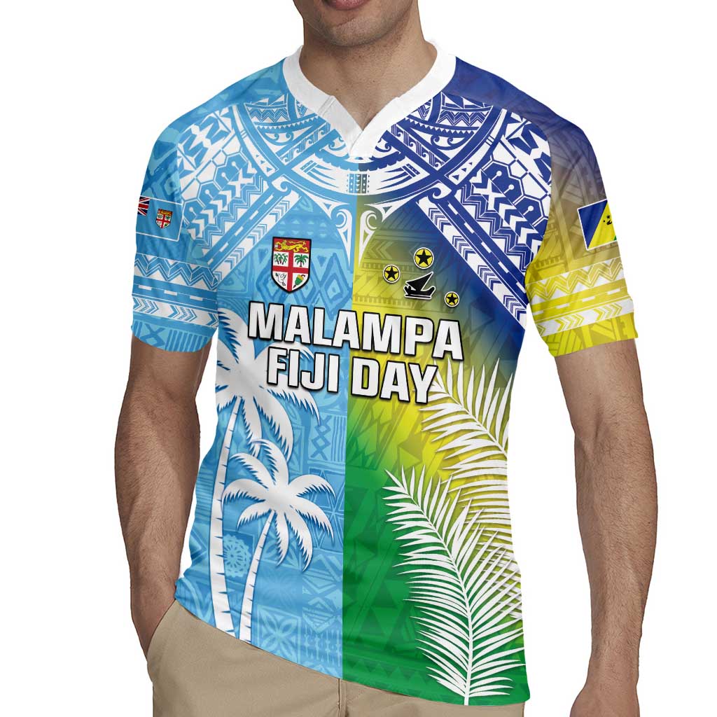 Personalised Happy Malampa Fiji Day Rugby Jersey Half Mix Style LT05 - Polynesian Pride