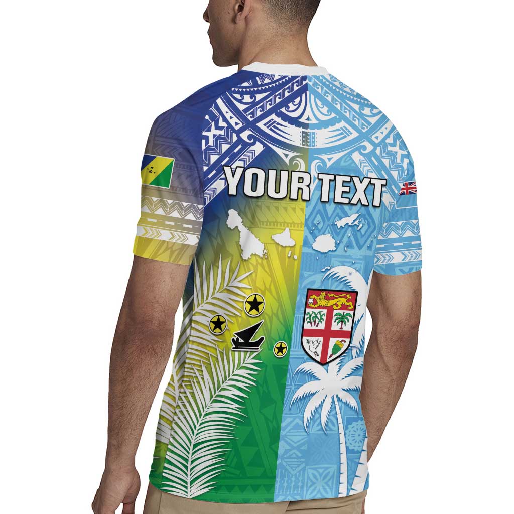 Personalised Happy Malampa Fiji Day Rugby Jersey Half Mix Style LT05 - Polynesian Pride