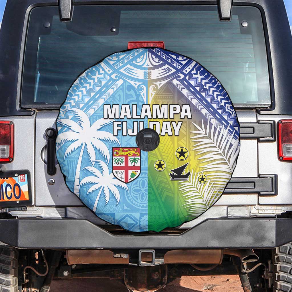 Happy Malampa Fiji Day Spare Tire Cover Half Mix Style