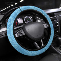 Happy Malampa Fiji Day Steering Wheel Cover Half Mix Style LT05 Universal Fit Blue - Polynesian Pride