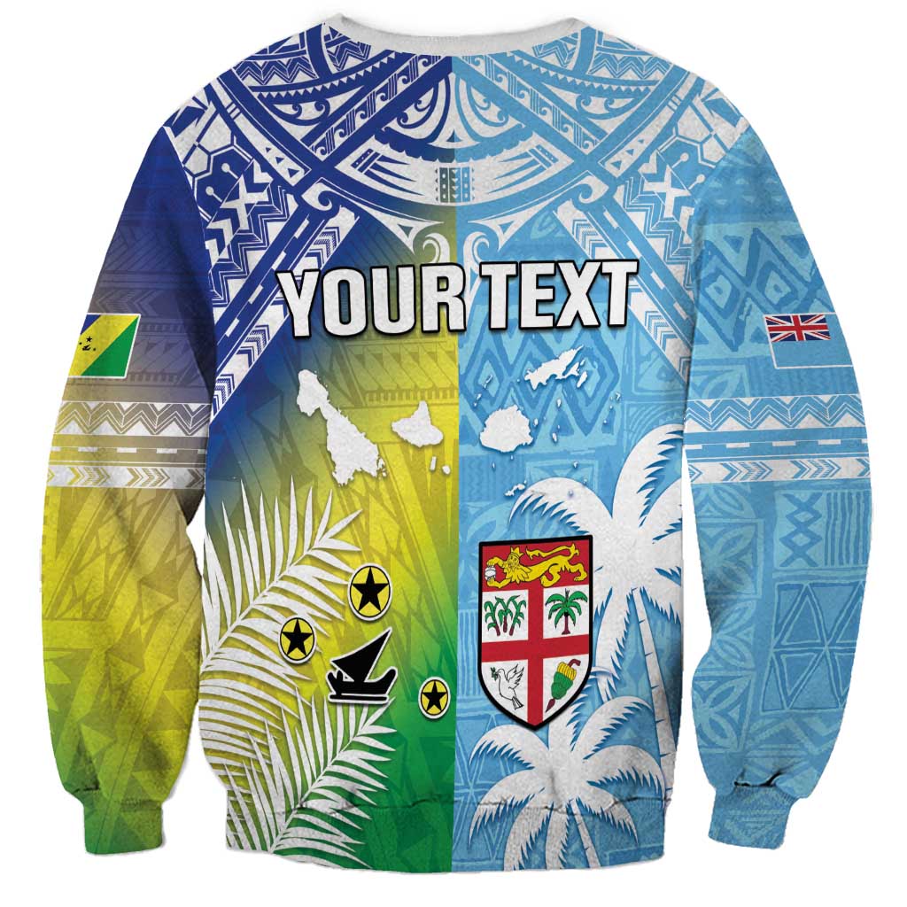 Personalised Happy Malampa Fiji Day Sweatshirt Half Mix Style LT05 - Polynesian Pride