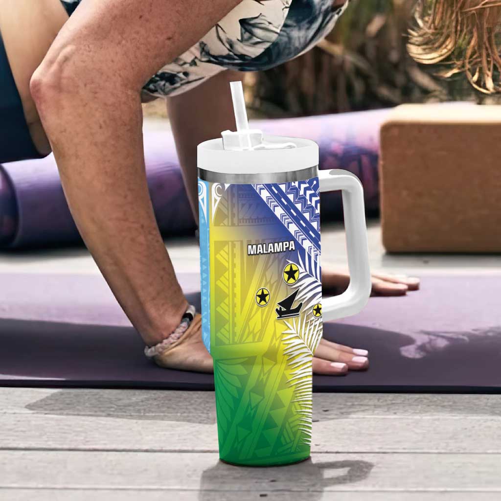 Happy Malampa Fiji Day Tumbler With Handle Half Mix Style LT05 - Polynesian Pride