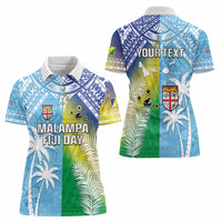 Personalised Happy Malampa Fiji Day Women Polo Shirt Half Mix Style LT05 - Polynesian Pride