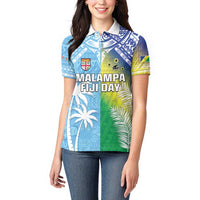 Personalised Happy Malampa Fiji Day Women Polo Shirt Half Mix Style LT05 - Polynesian Pride