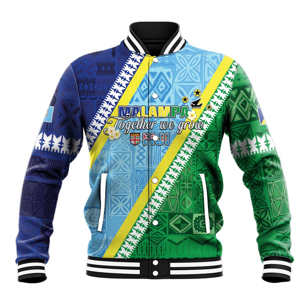 Love Malampa Fiji Day Baseball Jacket Together We Grow LT05 Unisex Blue - Polynesian Pride