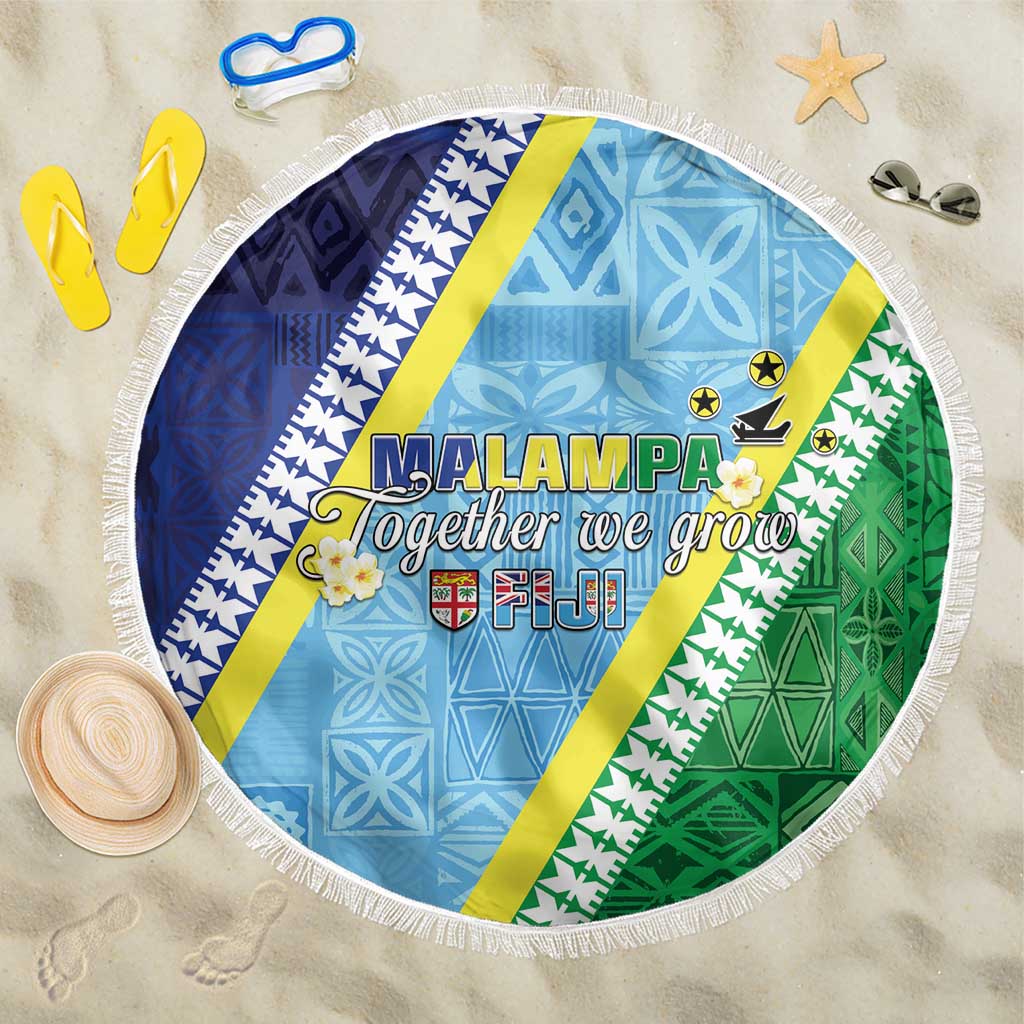 Love Malampa Fiji Day Beach Blanket Together We Grow LT05 One Size 150cm Blue - Polynesian Pride