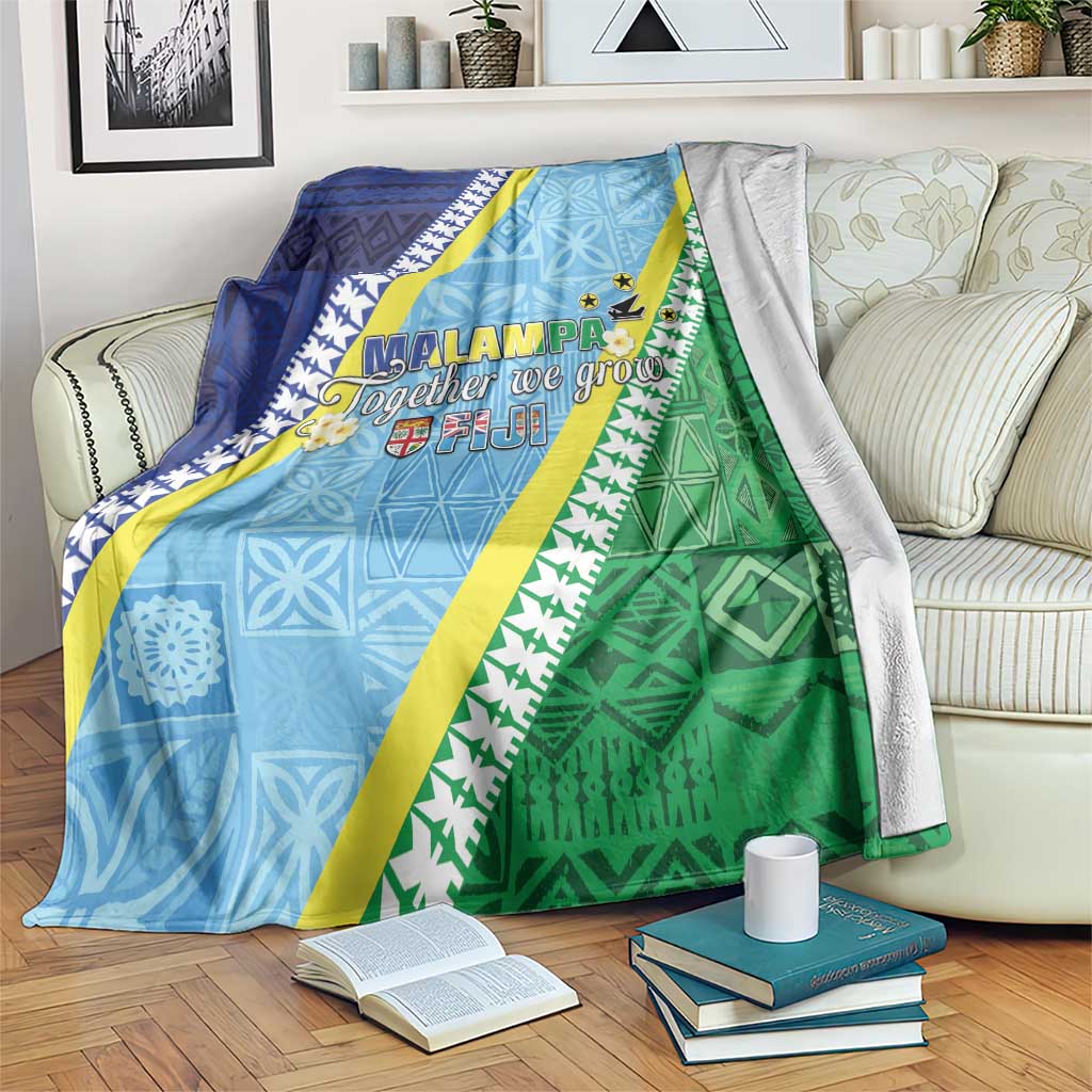 Love Malampa Fiji Day Blanket Together We Grow LT05 Blue - Polynesian Pride