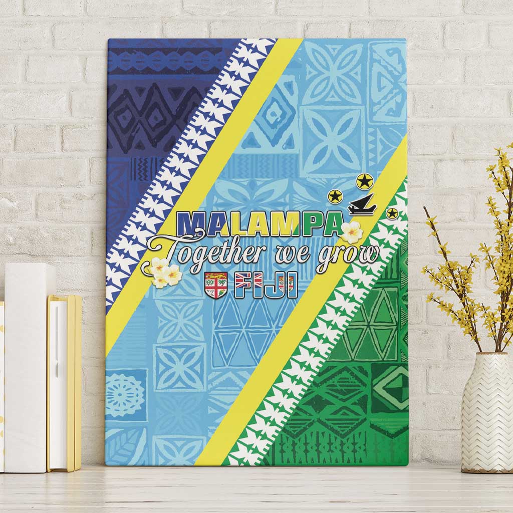 Love Malampa Fiji Day Canvas Wall Art Together We Grow LT05 Without Frame Blue - Polynesian Pride
