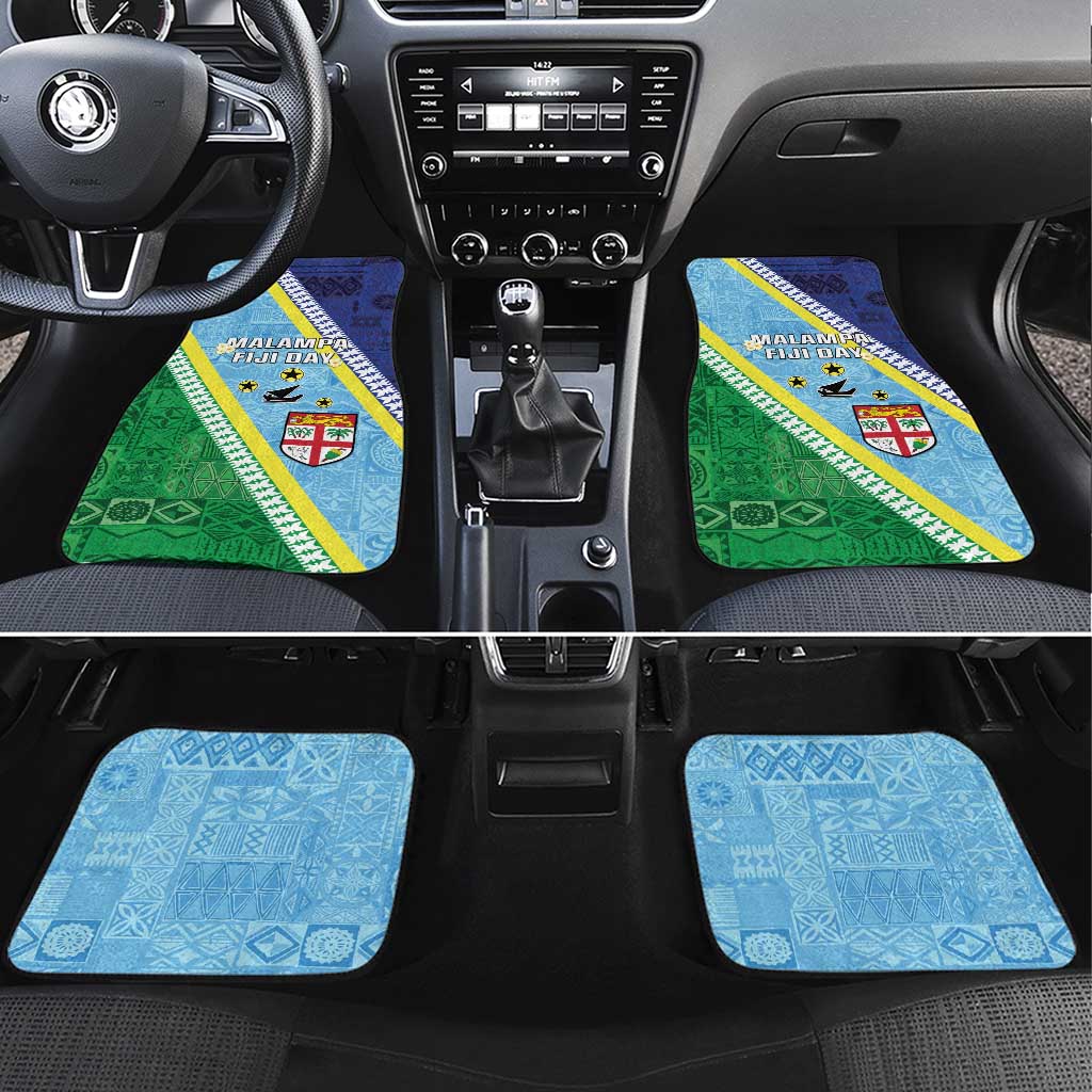 Love Malampa Fiji Day Car Mats Together We Grow LT05 Set 4pcs Blue - Polynesian Pride