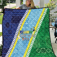 Love Malampa Fiji Day Quilt Together We Grow LT05 Blue - Polynesian Pride