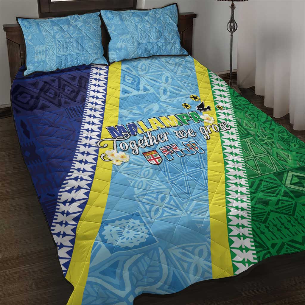 Love Malampa Fiji Day Quilt Bed Set Together We Grow LT05 Blue - Polynesian Pride