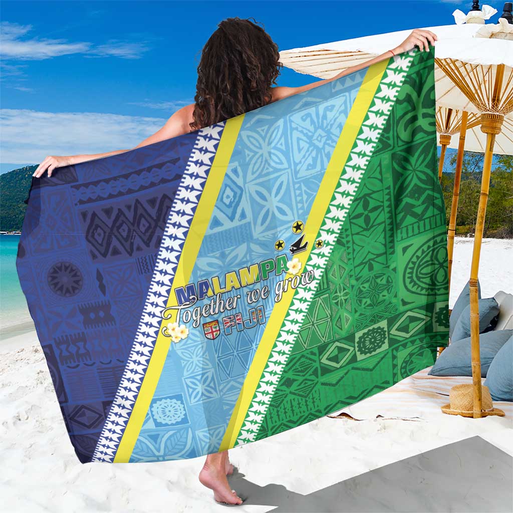 Love Malampa Fiji Day Sarong Together We Grow LT05 One Size 44 x 66 inches Blue - Polynesian Pride