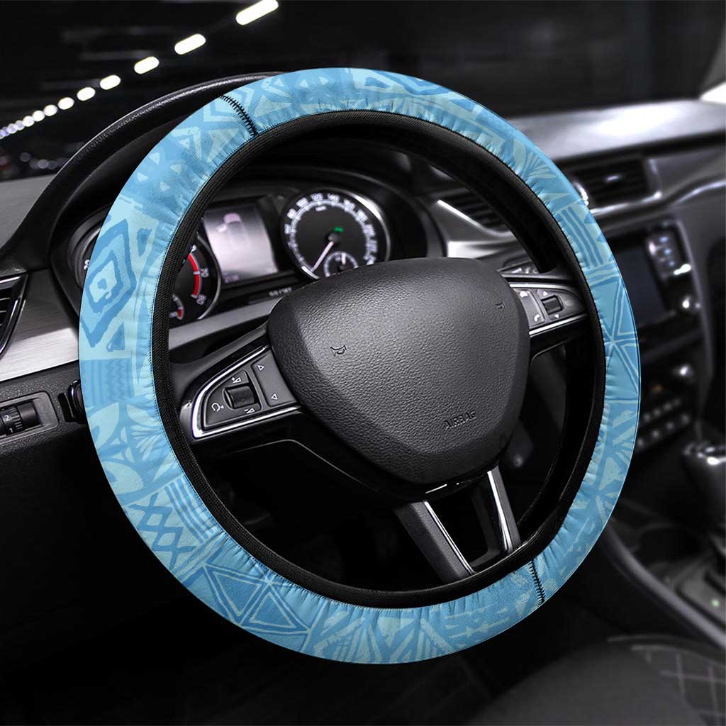 Love Malampa Fiji Day Steering Wheel Cover Together We Grow LT05 Universal Fit Blue - Polynesian Pride