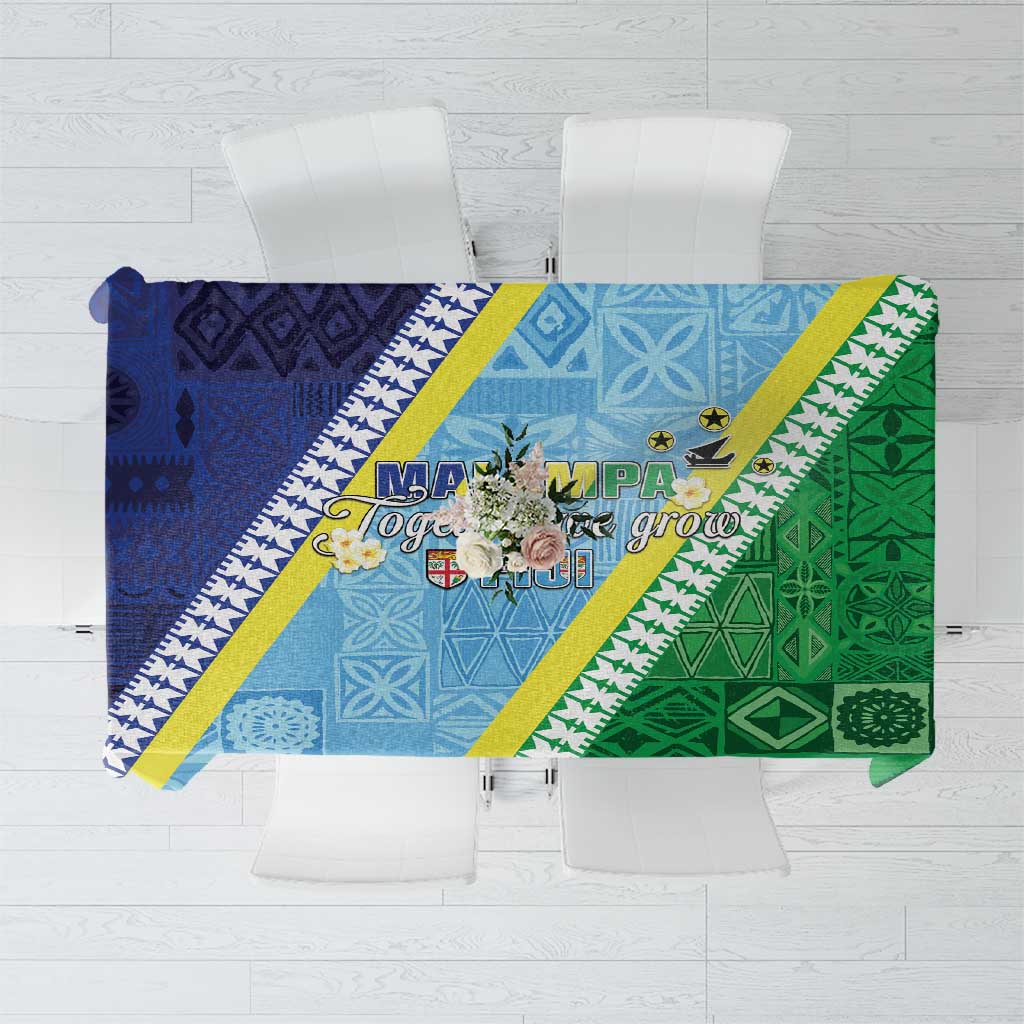 Love Malampa Fiji Day Tablecloth Together We Grow LT05 Blue - Polynesian Pride