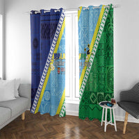 Love Malampa Fiji Day Window Curtain Together We Grow LT05 With Grommets Blue - Polynesian Pride