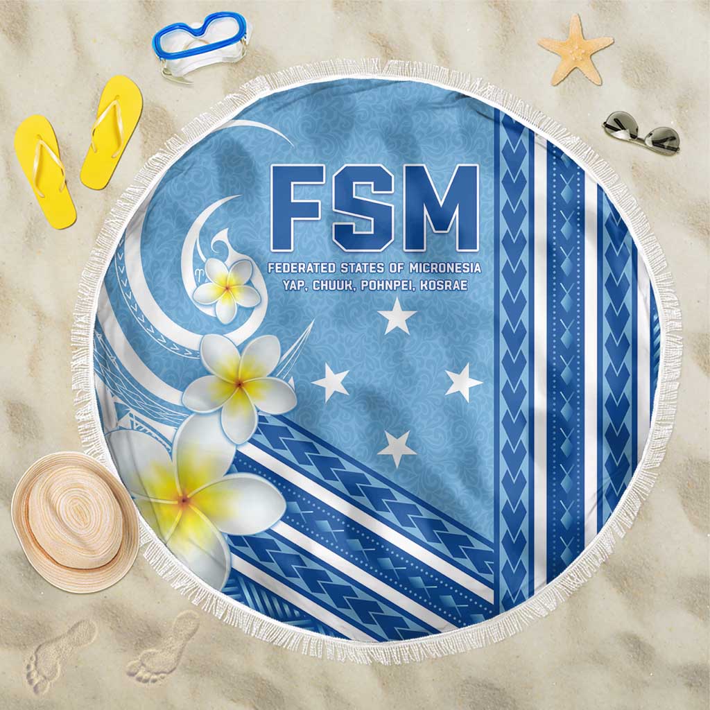 Federated States of Micronesia Beach Blanket Happy 38th Independence Anniversary LT05 One Size 150cm Blue - Polynesian Pride