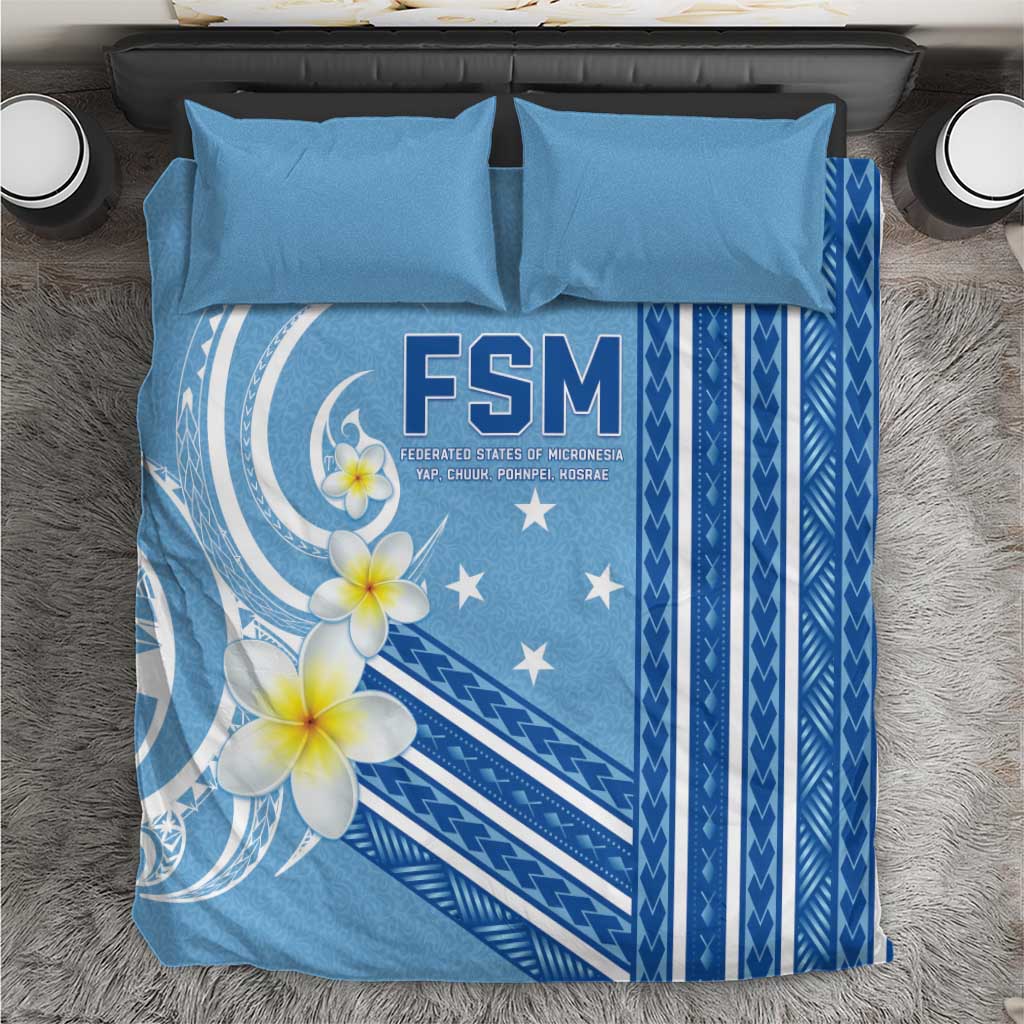 Federated States of Micronesia Bedding Set Happy 38th Independence Anniversary LT05 Blue - Polynesian Pride