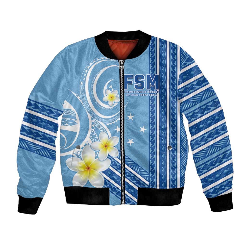 Personalised Federated States of Micronesia Bomber Jacket Happy 38th Independence Anniversary LT05 Unisex Blue - Polynesian Pride